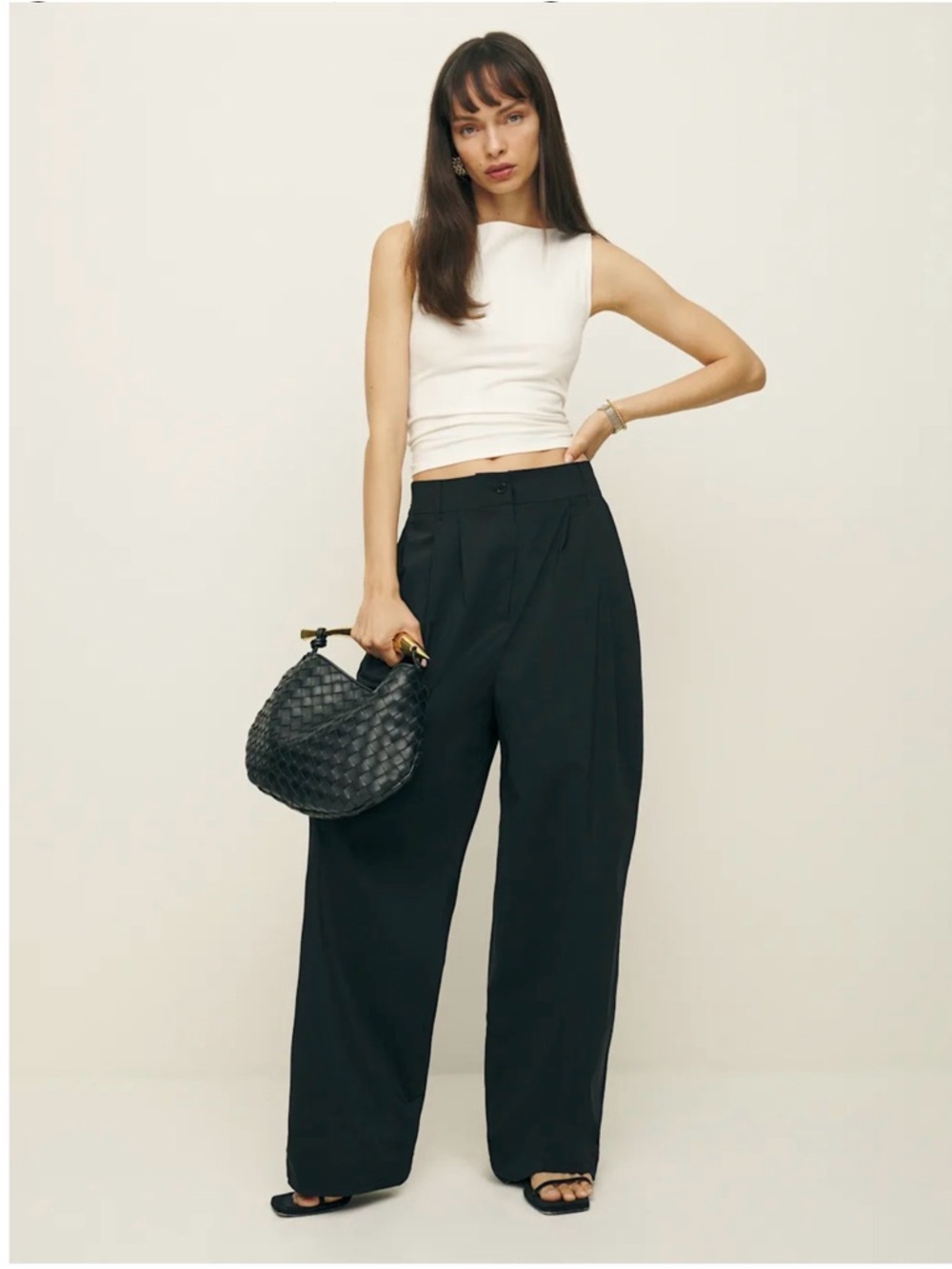 NWT Reformation Danielle Oversized Pant Black - Size 0